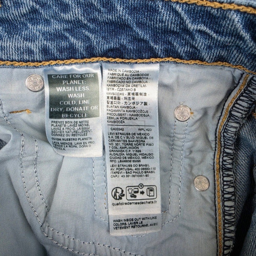 Levis Premium Baggy Dad Barrel Jeans Womens 24 Blue High Rise Relaxed Tapered - Picture 6 of 13